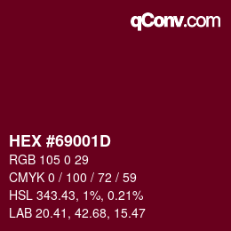 Color code: HEX #69001D | qconv.com