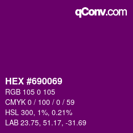 Color code: HEX #690069 | qconv.com