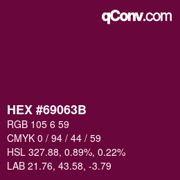 Color code: HEX #69063B | qconv.com