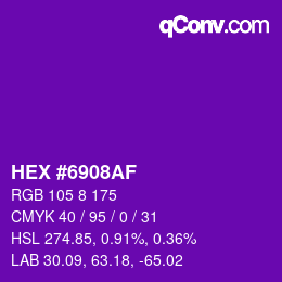 Color code: HEX #6908AF | qconv.com