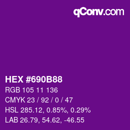 Color code: HEX #690B88 | qconv.com