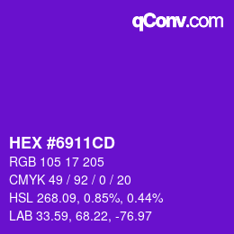 Código de color: HEX #6911CD | qconv.com