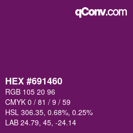 カラーコード: HEX #691460 | qconv.com