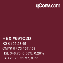 Código de color: HEX #691C2D | qconv.com