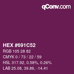 Color code: HEX #691C52 | qconv.com
