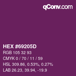 Color code: HEX #69205D | qconv.com