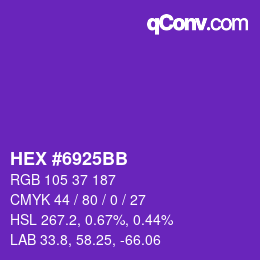Color code: HEX #6925BB | qconv.com