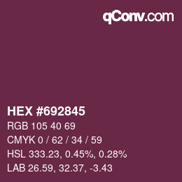 カラーコード: HEX #692845 | qconv.com