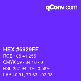 Código de color: HEX #6929FF | qconv.com