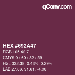 Color code: HEX #692A47 | qconv.com