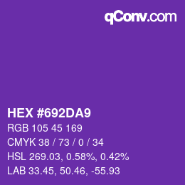 颜色代码: HEX #692DA9 | qconv.com