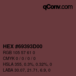 颜色代码: HEX #69393D00 | qconv.com