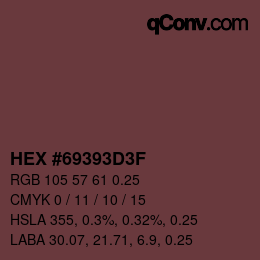 カラーコード: HEX #69393D3F | qconv.com