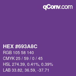 Color code: HEX #693A8C | qconv.com