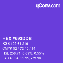 Color code: HEX #693DDB | qconv.com