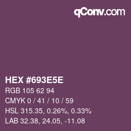 Code couleur: HEX #693E5E | qconv.com