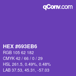 Color code: HEX #693EB6 | qconv.com
