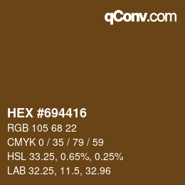 Farbcode: HEX #694416 | qconv.com