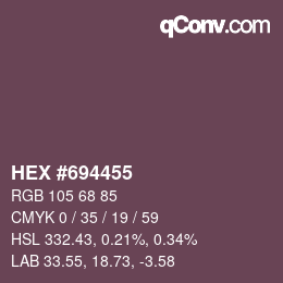 Color code: HEX #694455 | qconv.com