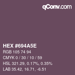 Color code: HEX #694A5E | qconv.com