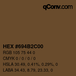 Código de color: HEX #694B2C00 | qconv.com