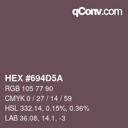 カラーコード: HEX #694D5A | qconv.com