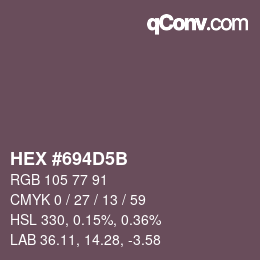 カラーコード: HEX #694D5B | qconv.com