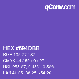 Color code: HEX #694DBB | qconv.com
