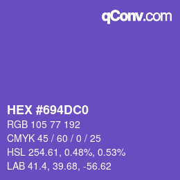 Color code: HEX #694DC0 | qconv.com