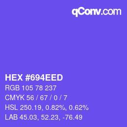 Color code: HEX #694EED | qconv.com