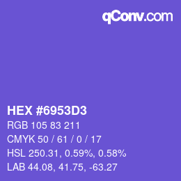 Color code: HEX #6953D3 | qconv.com
