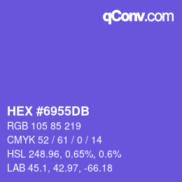 Color code: HEX #6955DB | qconv.com