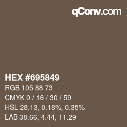 Código de color: HEX #695849 | qconv.com