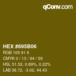 Color code: HEX #695B06 | qconv.com