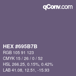 カラーコード: HEX #695B7B | qconv.com