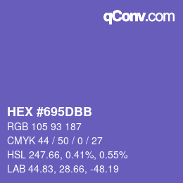 Color code: HEX #695DBB | qconv.com