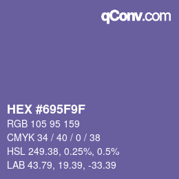 カラーコード: HEX #695F9F | qconv.com
