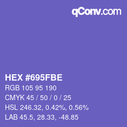 Color code: HEX #695FBE | qconv.com
