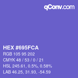 Color code: HEX #695FCA | qconv.com