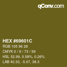 Color code: HEX #69601C | qconv.com