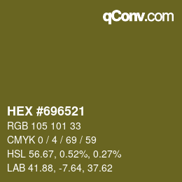 Color code: HEX #696521 | qconv.com