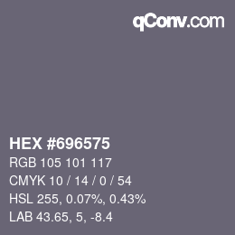 Farbcode: HEX #696575 | qconv.com