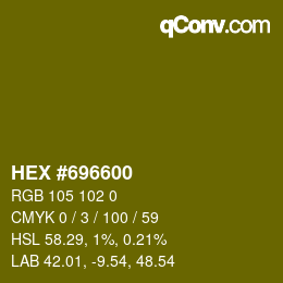 Color code: HEX #696600 | qconv.com