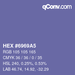 Farbcode: HEX #6969A5 | qconv.com