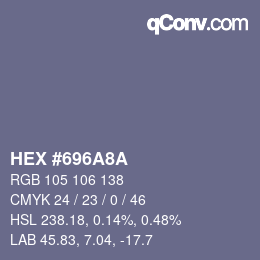 Color code: HEX #696A8A | qconv.com