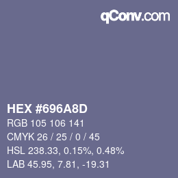 Color code: HEX #696A8D | qconv.com