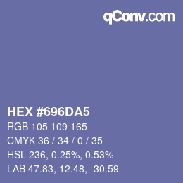 颜色代码: HEX #696DA5 | qconv.com