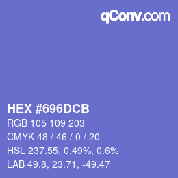 Color code: HEX #696DCB | qconv.com