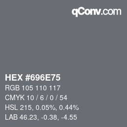 カラーコード: HEX #696E75 | qconv.com