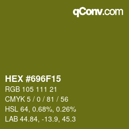 Farbcode: HEX #696F15 | qconv.com